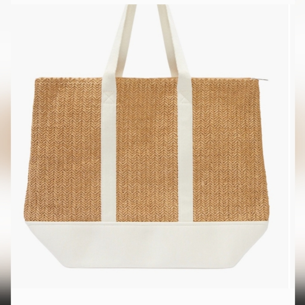 Show Me Your Mumu Chic Tan and White Tote Bag